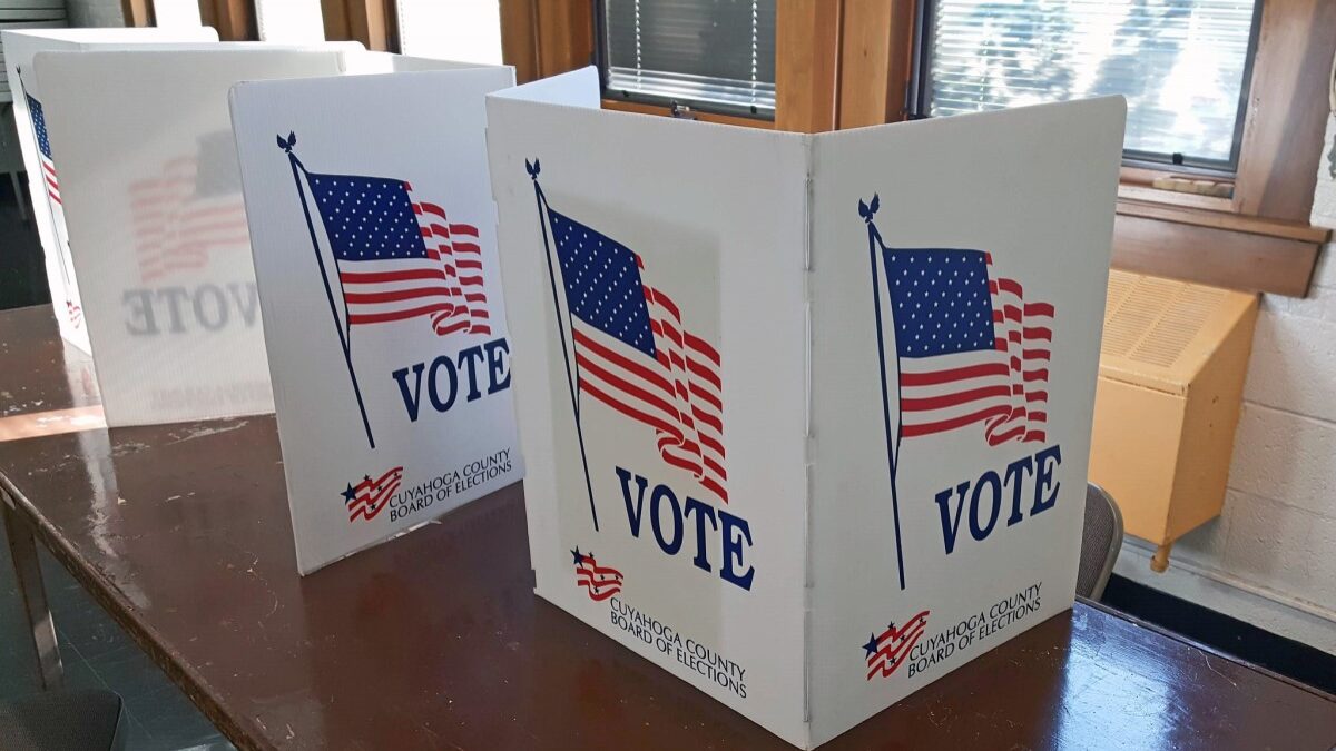 voting booths at a precinct